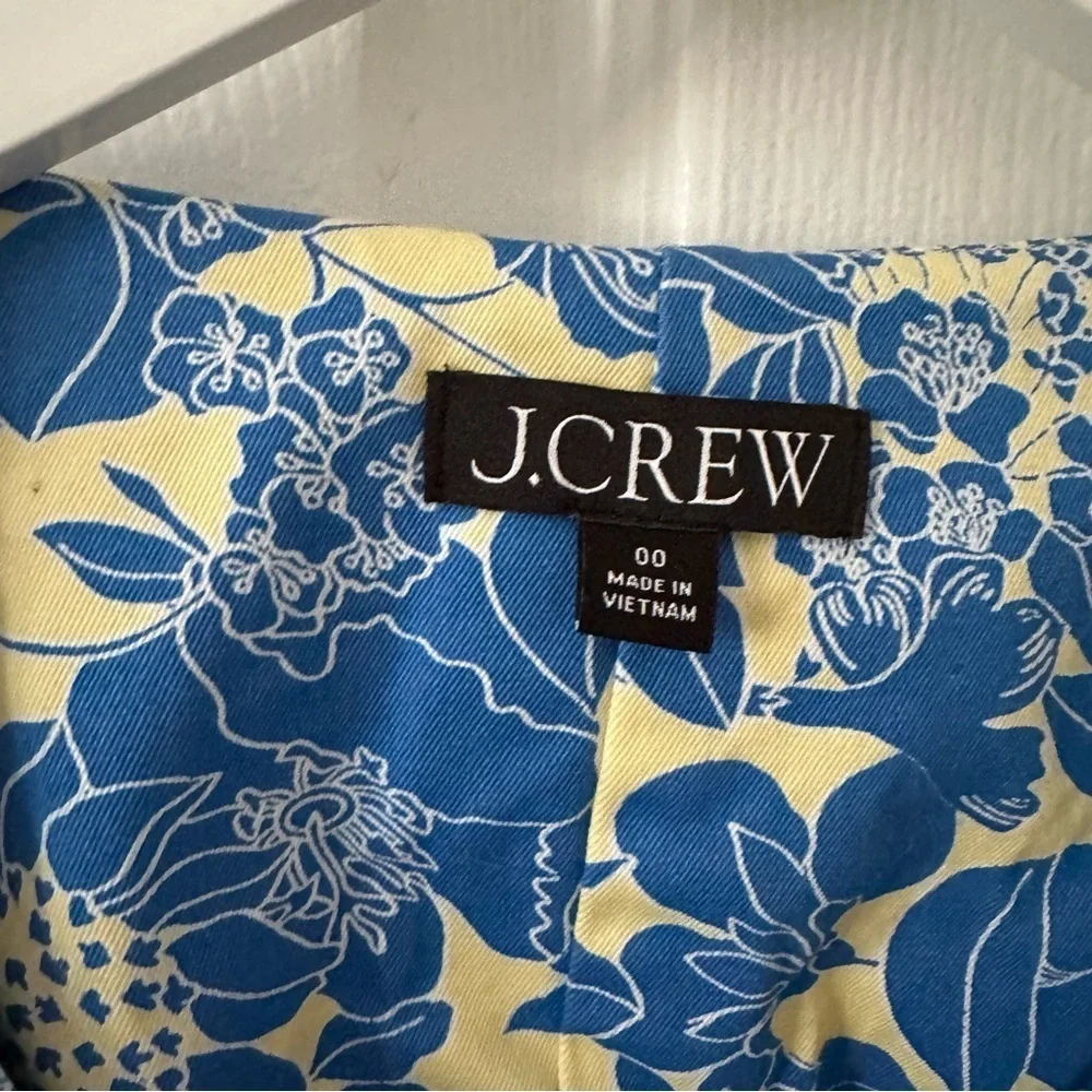 J. Crew Yellow and Blue Floral Mini Dress